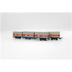 Tri-Ang / Hornby Freightliner Wagons X 2 with 20Ft Containers OO Gauge USED 