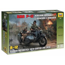 German motorcycle with sidecar and crew R12 - 1:35