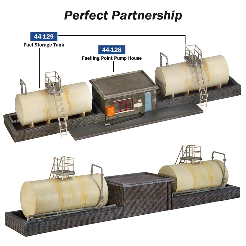 OO/H0/009 Gauge Model Railway Storage Tanks On Brick Supports - Depot Or Yard Scenery