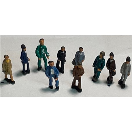 10x Assorted Figures - Men (N scale 1/148th)