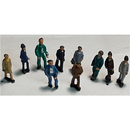 Painted 10x Figures - Men (N scale 1/148th)