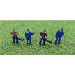 N Gauge(1/148 - 1/160) Loco Crew(4) Four Men by P&D Marsh