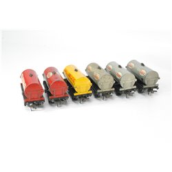 A Set of Six Hornby Dublo Tinplate Tank Wagons OO Gauge USED 