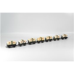 A Set of seven Tri-ang United Dairies Wagons . OO Gauge USED