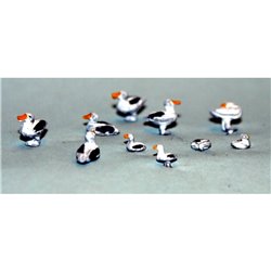 6 large 4 small standing Seagulls UNPAINTED TT Scale