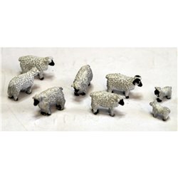 8 Sheep 3mm UNPAINTED TT Scale
