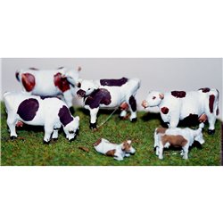 6 Cows 3mm UNPAINTED TT Scale