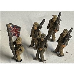 Marching Soldiers Colour Party (5 Figures) Unpainted Kit ( N Scale 1/148th)