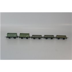A Rake of 5 Tri-ang TT Steel Wagons. TT Gauge USED