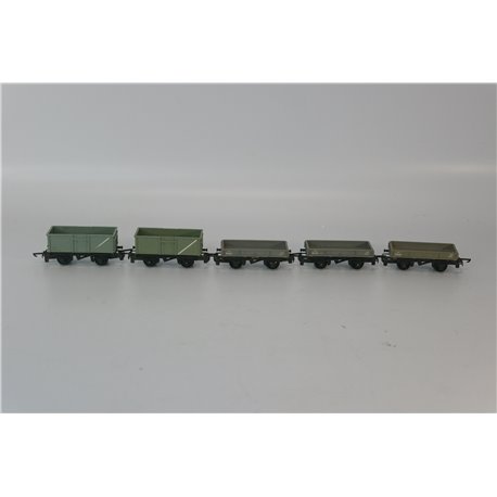A Rake of 5 Tri-ang TT Steel Wagons. TT Gauge USED