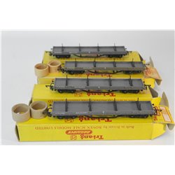 A Set of 4 Tri-ang TT T277 Bogie Bolster Wagons - Boxed TT Gauge USED