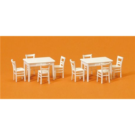 White Tables (2) and Chairs (8) Kit