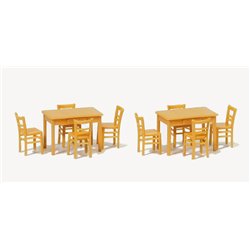 Wooden Tables (2) and Chairs (8) Kit