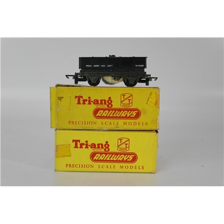 A Set of 3 Tri-ang TT Wagons/ Van including Track cleaner TT Gauge USED