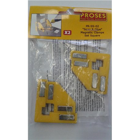 Snap & Glue Set Square (2 Magnetic Clamps w/8 Magnets)