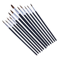 12 Piece fine pointed tip art brush set