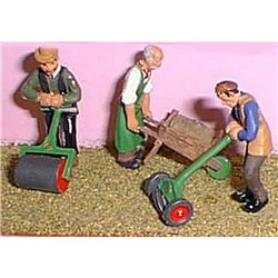 Painted Gardeners roller/mower/barrow