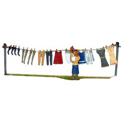 Painted Washing Line/Fig 50/60's