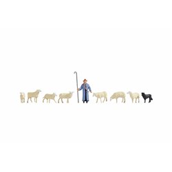 Shepherd & Sheep figures set