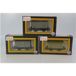A Set of Three Dapol Wagons in BR Grey. OO Gauge USED