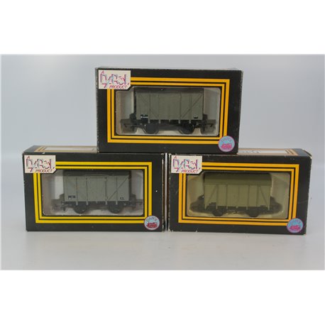 A Set of Three Dapol Wagons in BR Grey. OO Gauge USED