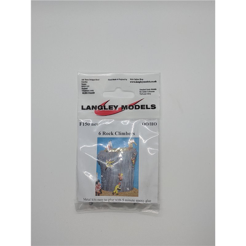 Langley A104P N Scale Rock Climbers – 6 Painted Figures, N Gauge Model Kit, UK