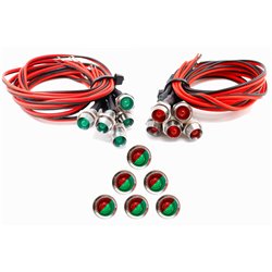 Chrome Mounted Panel 6x Pre-wired Red/Green