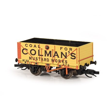 PECO TT:120 WAGON 7 PLANK OPEN COLMANS MUSTARD