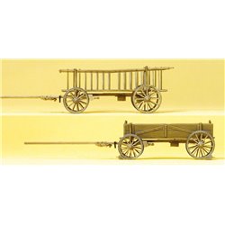 Parked rack wagon and box wagon.