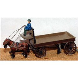 2 horse Delivery Trolley Unpainted Kit OO Scale 1:76