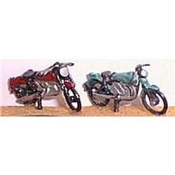 2 parked Motor Cycles Unpainted Kit OO Scale 1:76