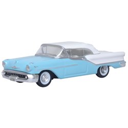 Banff Blue/Alcan White Oldsmobile 88 Convertible 1957 (Roof Up)