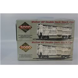 A Set of Five Mather 40ft Single and Double Deck Stock Car Kits. Used. HO Gauge