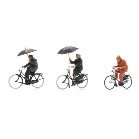 Cyclists in the Rain (3x) Ready Made