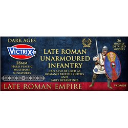 Late Roman Unarmoured Infantry - 1/56 (28mm) Figures set (x36)