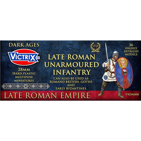 Late Roman Unarmoured Infantry - 1/56 (28mm) Figures set (x36)