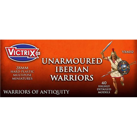 Ancient Iberian Unarmoured Warriors - 1/56 (28mm) Figures set (x40)