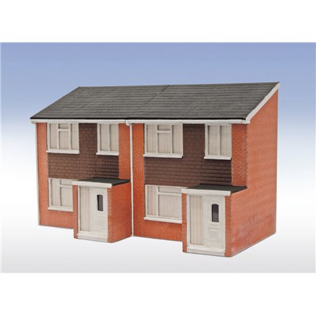 1960s Semi-Det House Front Laser Cut Wood Kit