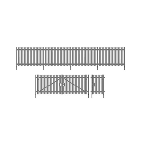 Modern Palisade Fencing with Gates