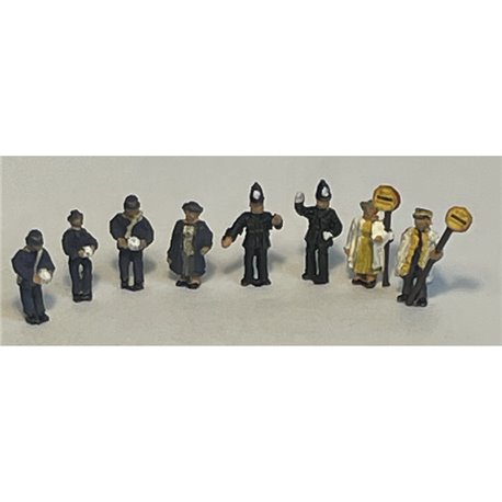 Lollipop , Traffic Police, Traffic Wardens x 8 figs Unpainted Kit (OO Scale 1/76th)