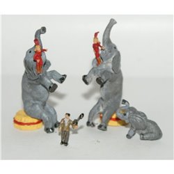 Seated Elephant Act & Baby Trainee Unpainted Kit