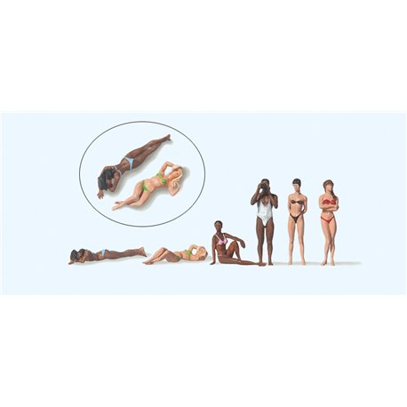 Female Sunbathers (6) Figure Set