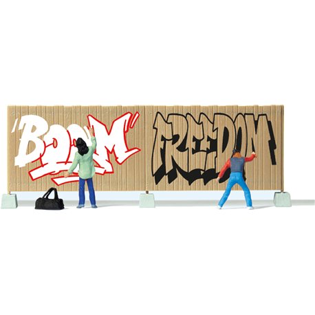 Graffiti Artists (2) & Wall Exclusive Figure Set