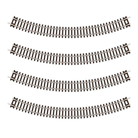 TT:120 Code 55 Double Curve rails 2nd Radius (pack of 4)