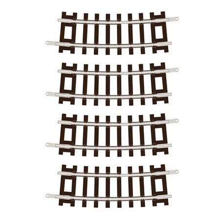 TT:120 Code 55 Half Curve rails 2nd Radius (pack of 4)