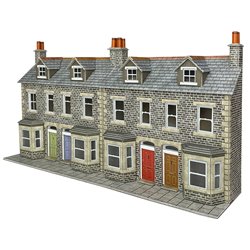 OO/HO Scale Low Relief Terraced House Fronts - Stone