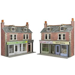 OO/HO Scale Low Relief Shop Fronts - Brick