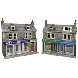 OO/HO Scale Low Relief Shop Fronts - Stone