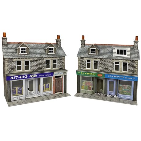 OO/HO Scale Low Relief Shop Fronts - Stone