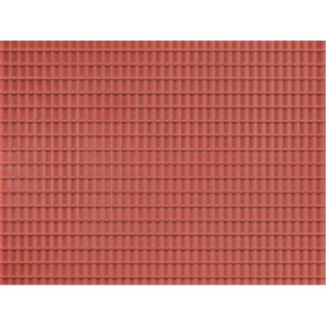 HO Plastic sheet 200x100mm - (2) Red roof tile